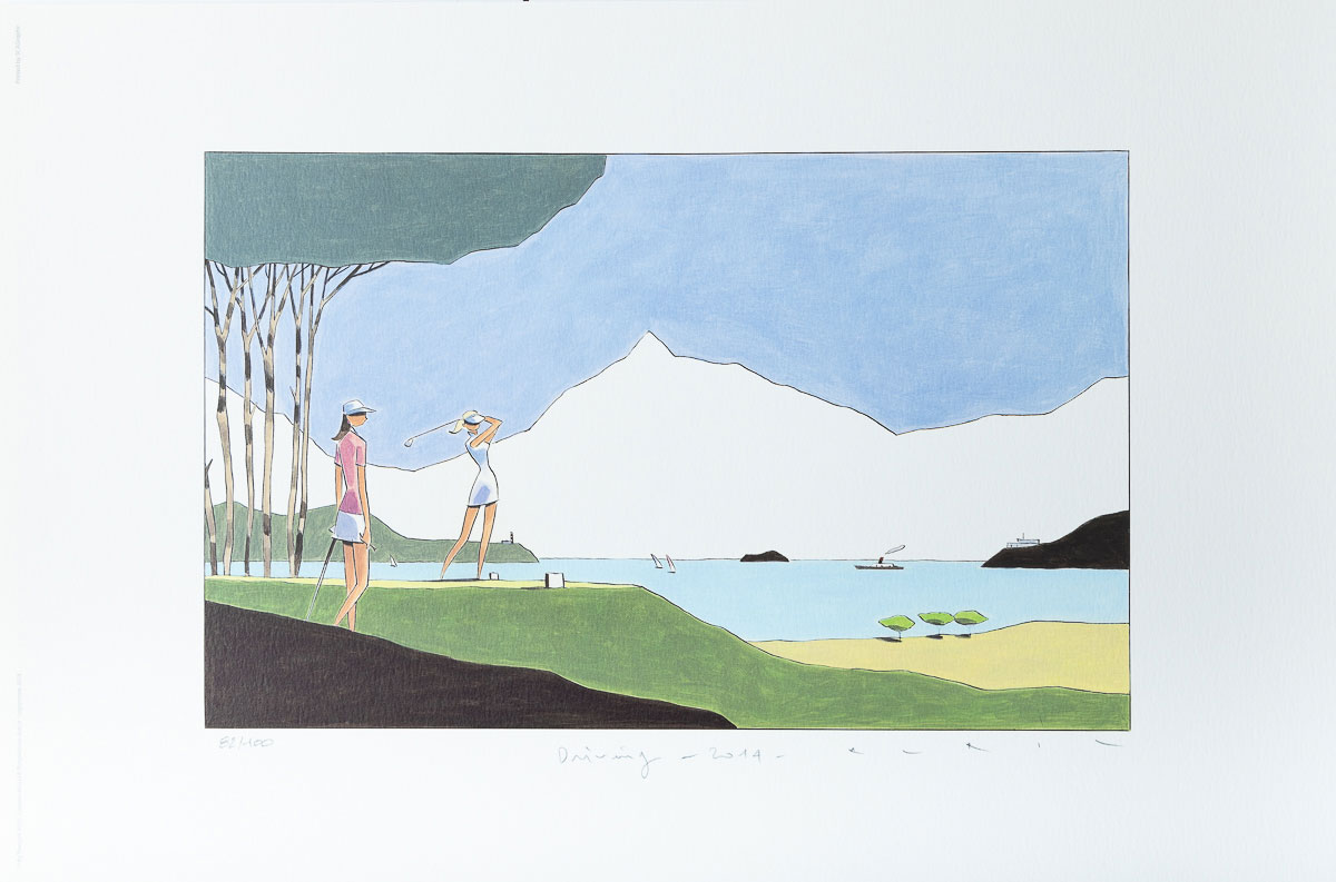 Avril signed Art Print : Golf - Driving - Print