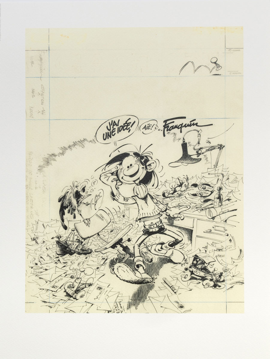 Cuadro enmarcado de Franquin: Gaston - Tengo una idea - Cuadro con marco