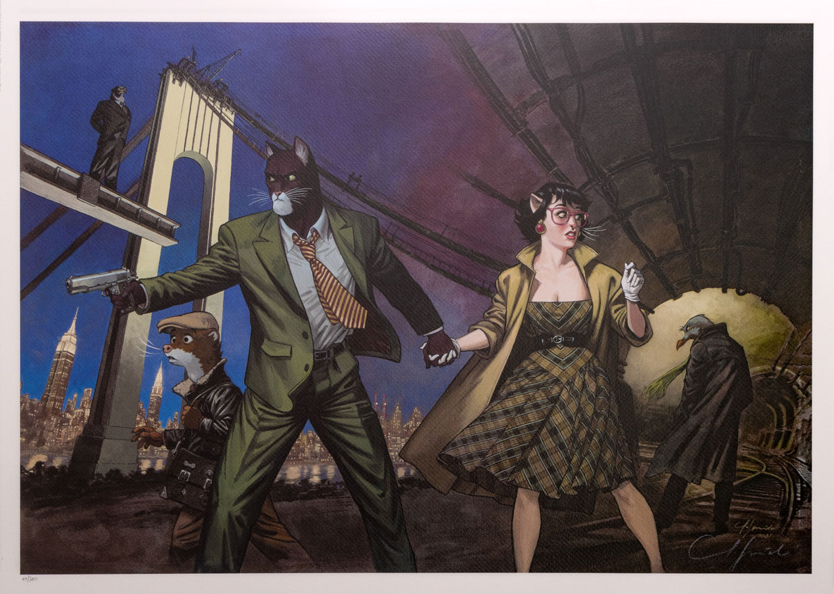Art Print (signed or unsigned) by Juanjo Guarnido: Blacksad - They All Fall Down - Signed poster