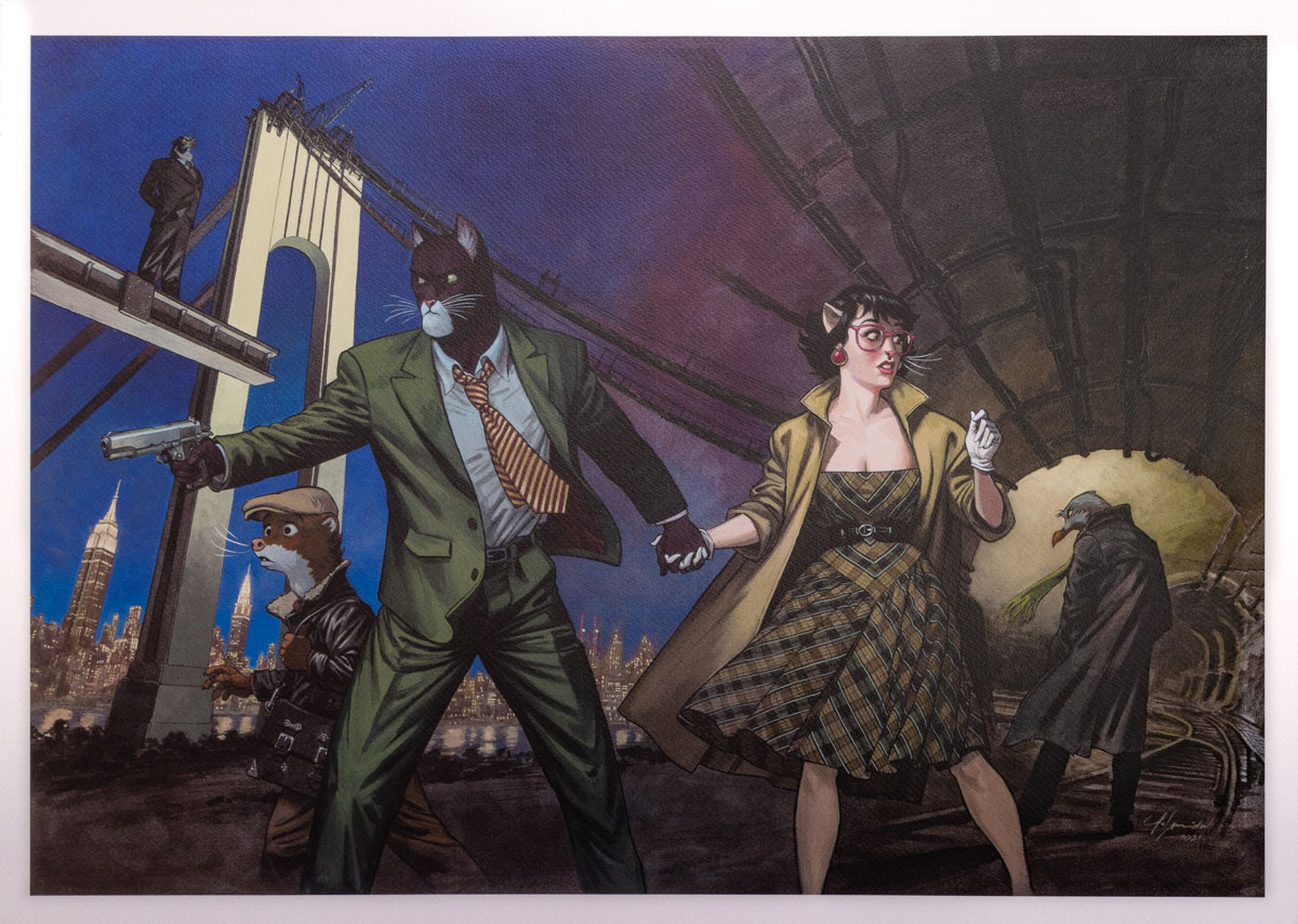 Art Print (signed or unsigned) by Juanjo Guarnido: Blacksad - They All Fall Down - Unsigned poster