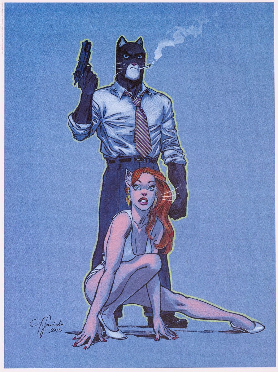 Affiche Juanjo Guarnido : John et Natalia - Le pistolet bleu - Affiche non signée encadrée