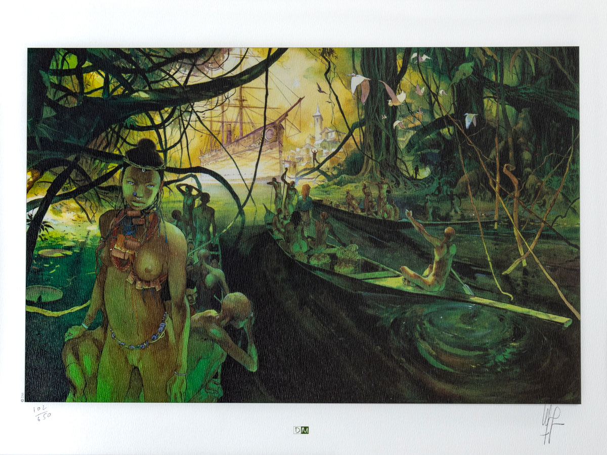 Signed poster by Emmanuel Lepage: The Journeys of Anna - Cameroon - Art Print