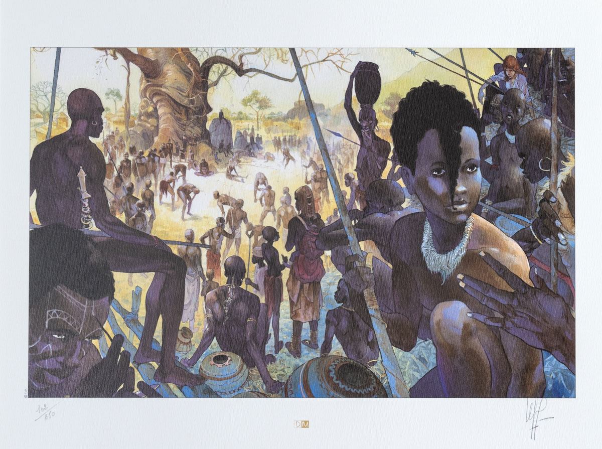 Affiche signée Emmanuel Lepage : Les Voyages d'Anna - Soudan - Affiche