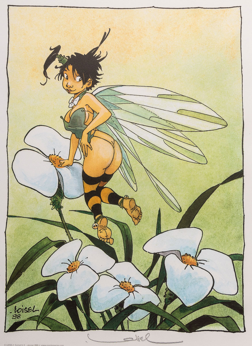 Loisel Art Print (signed or unsigned): Tinker Bell on the Flower (color) - Print signed