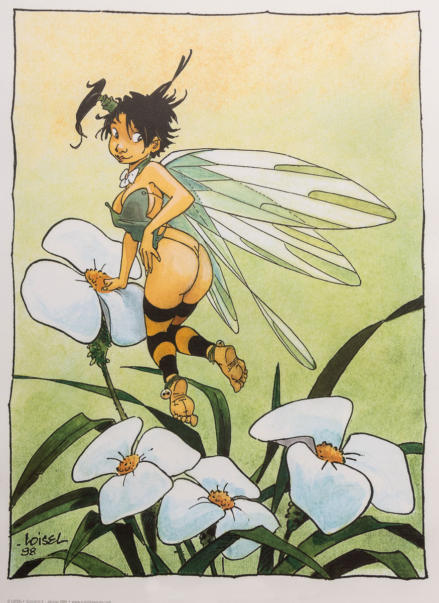 Loisel Art Print (signed or unsigned): Tinker Bell on the Flower (color) - Print unsigned