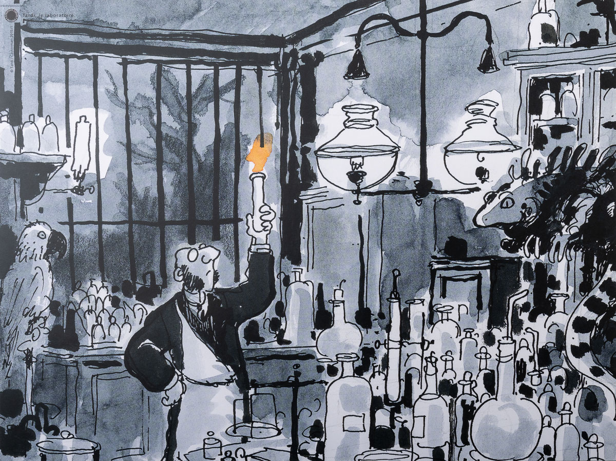Póster enmarcado de Tardi: El Laboratorio - Lámina enmarcada