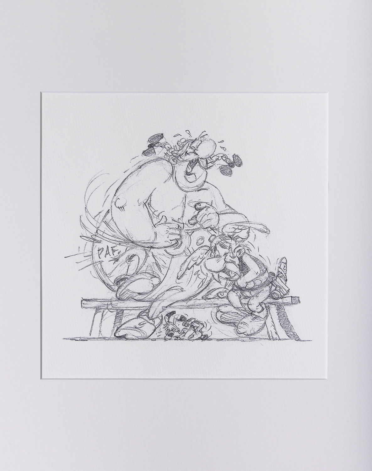 Albert Uderzo Digigraph print : Fou rire - Framed print