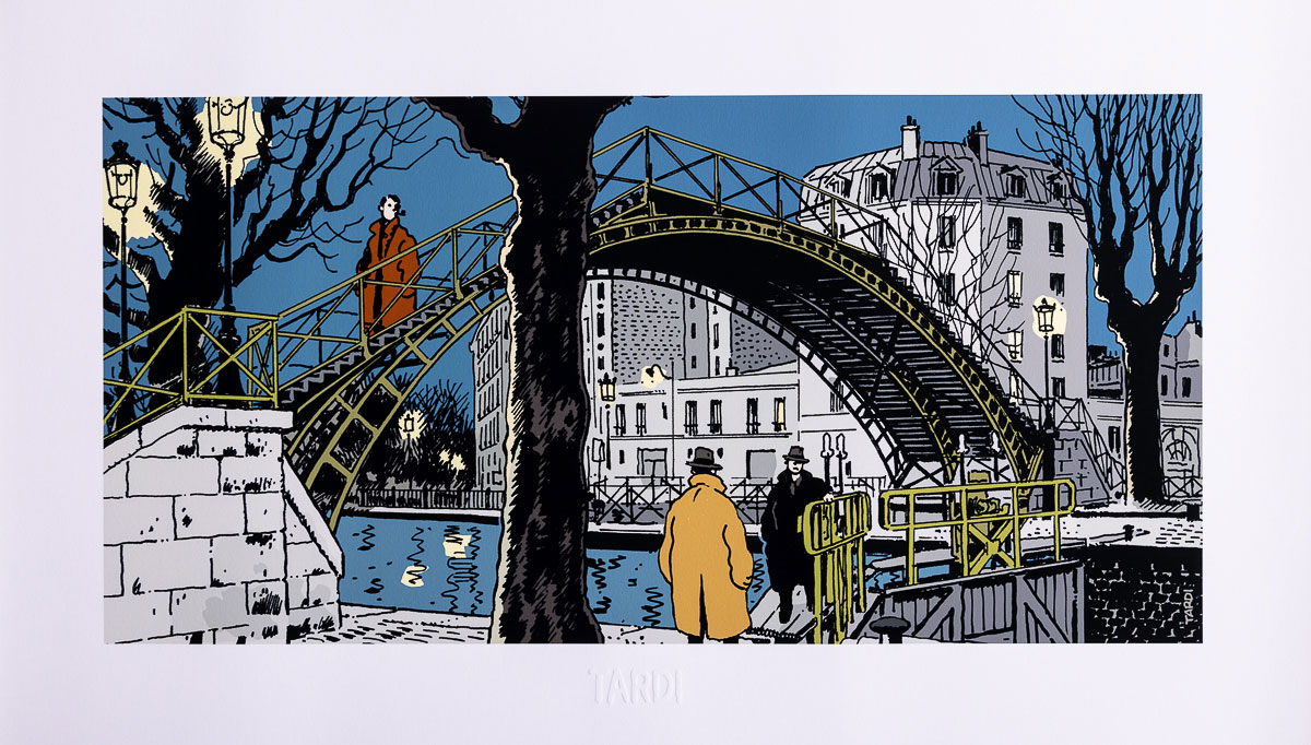 Pigment Print Tardi: Nestor Burma in the 10th arrondissement of Paris - Framed print