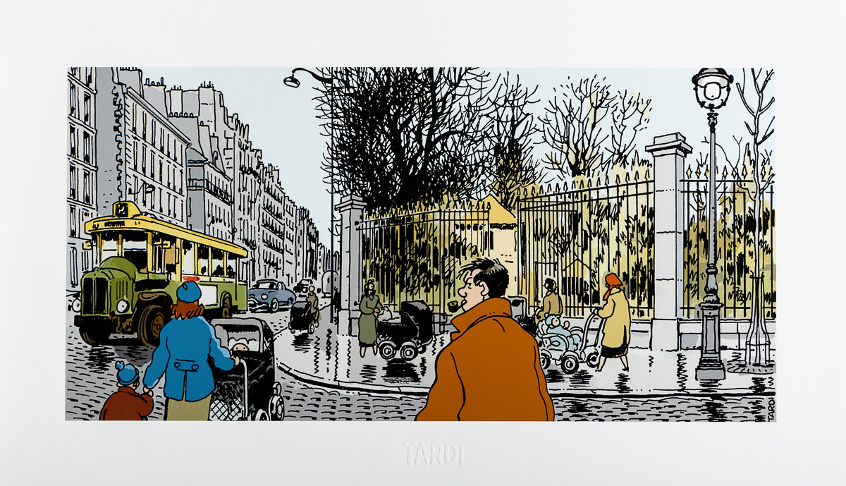 Tardi Fine Art Pigmentary Print : Nestor Burma in the 6th arrondissement of Paris - Print