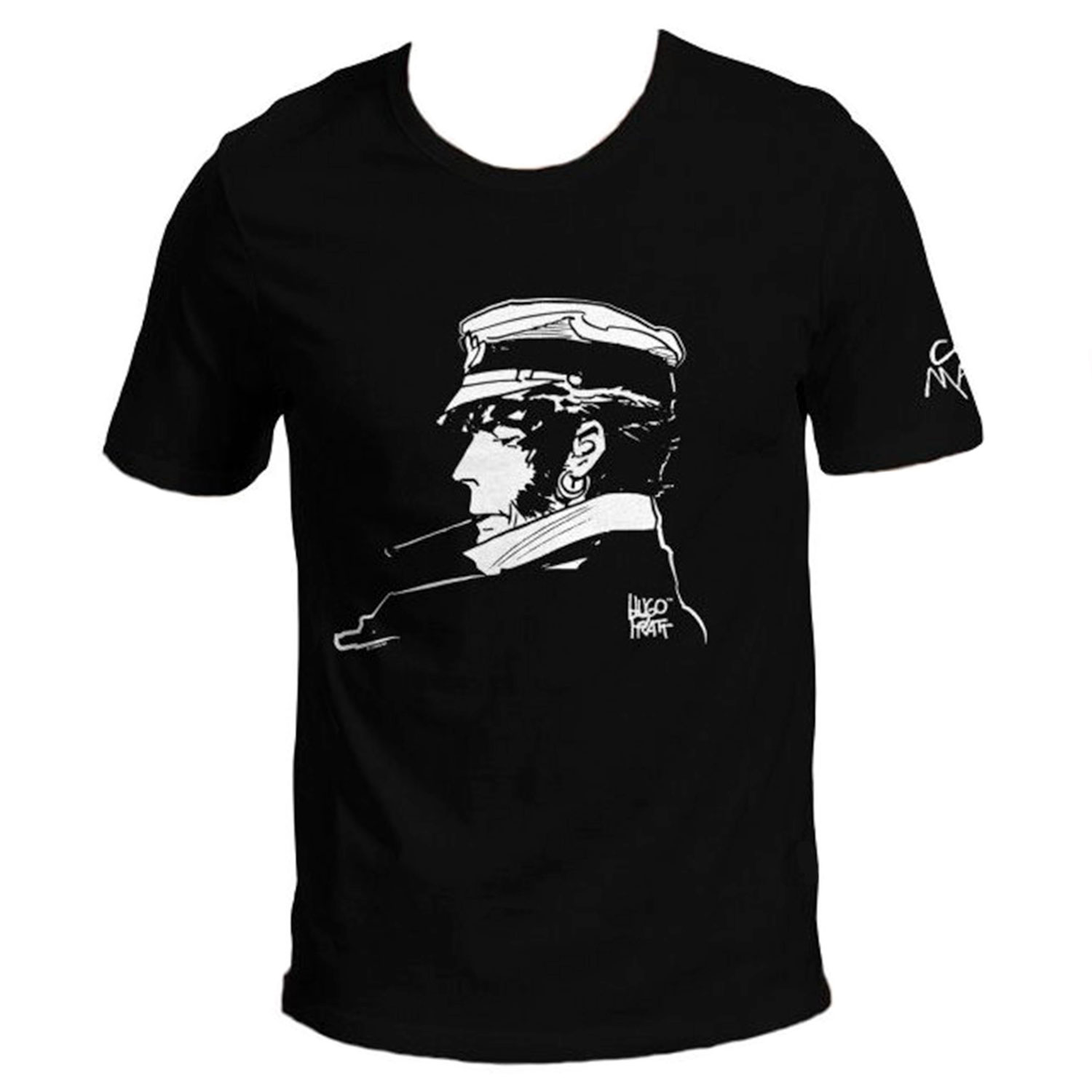Hugo Pratt T-shirt : Corto Maltese , Cigarette - Black - Size M